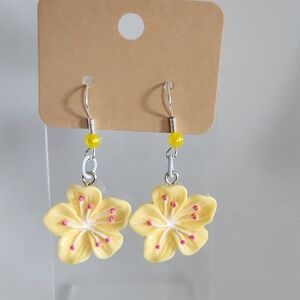 Yellow Orchid Earrings